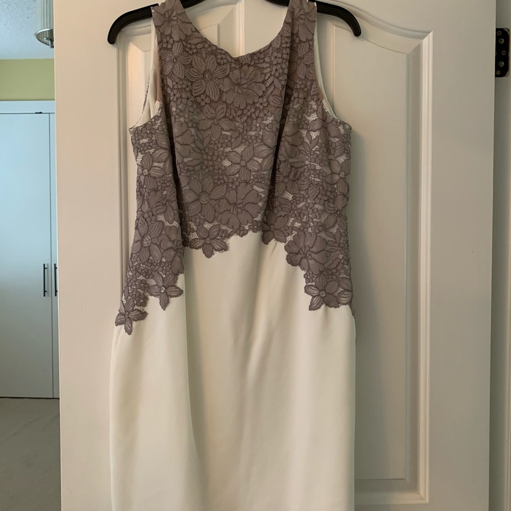 -3/ $22 White and Lacey grey dress